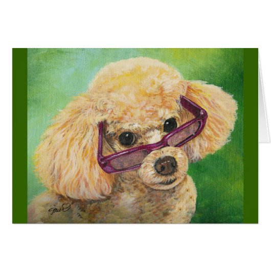 Apricot poodle in shades Art Original (Front Horizontal)