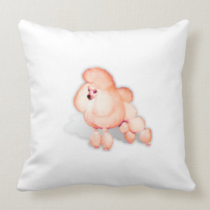 Apricot Poodle Retro Pillow Cushion