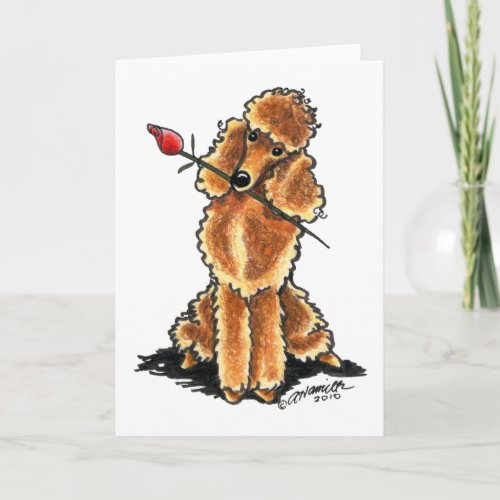 Apricot Poodle Sweetheart Valentines Holiday Card