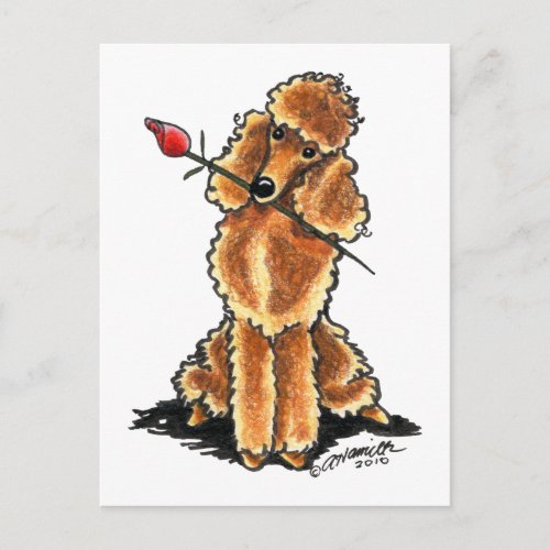 Apricot Poodle Sweetheart Valentines Holiday Postcard