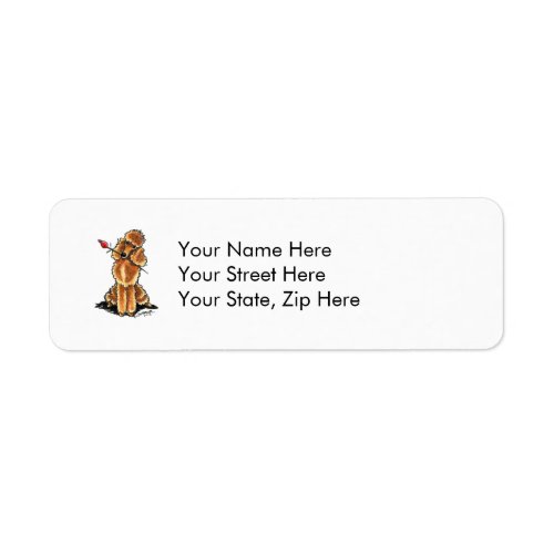 Apricot Poodle Sweetheart Valentines Label