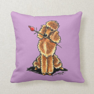 Apricot Poodle Sweetheart Valentines Throw Pillow