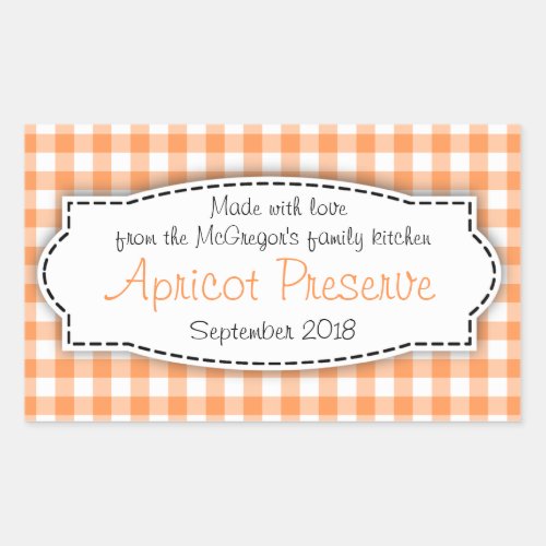 Apricot preserve jam orange food label sticker