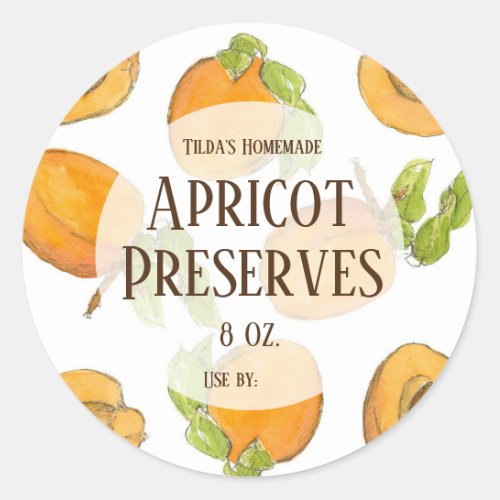 Apricot Preserves Homemade Canning Jar Label