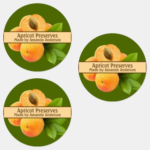 Apricot Preserves Modern Circle Food Label