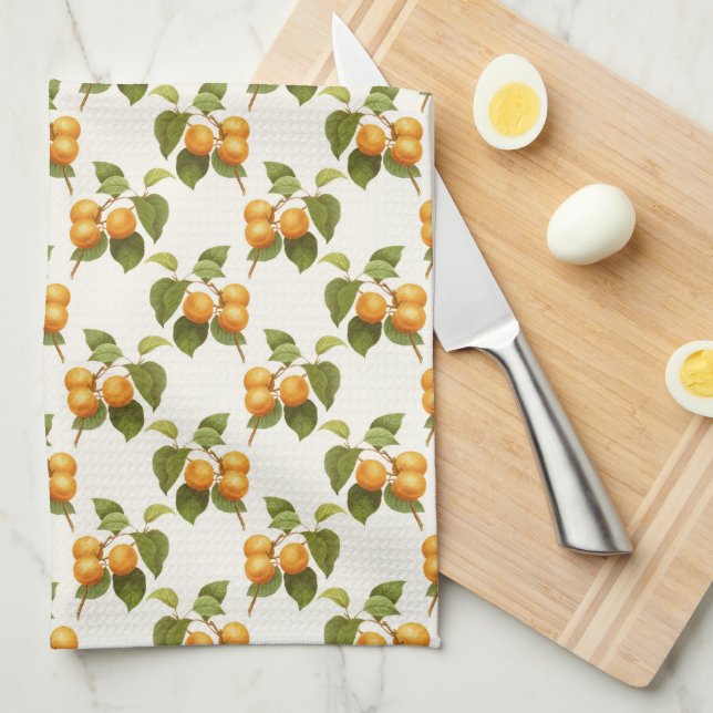 Apricot Print Kitchen Towel (Quarter Fold)