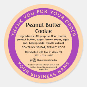 Apricot Purple Cottage Law Food Ingredient Sticker