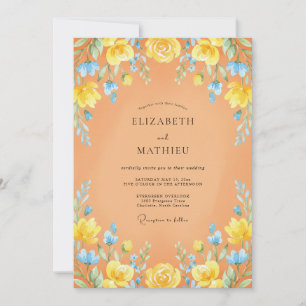 Apricot Radiant Summer Wedding Invitation