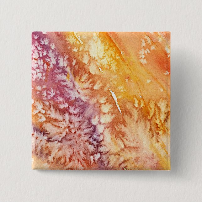 Apricot Rose Abstract Design Button (Front)