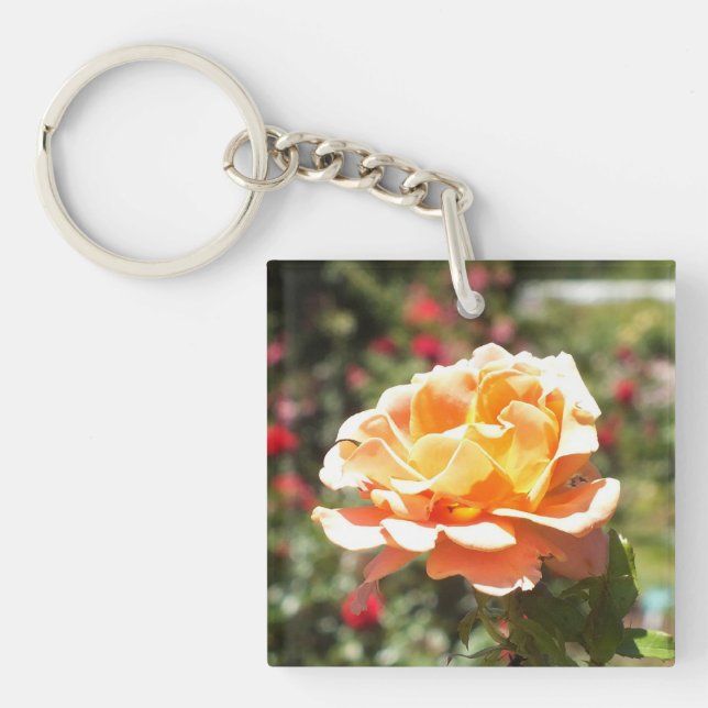 Apricot Rose Acrylic Keychain (Front)