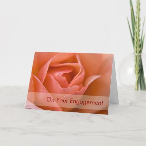 Apricot Rose  Engagement Congratulation Card