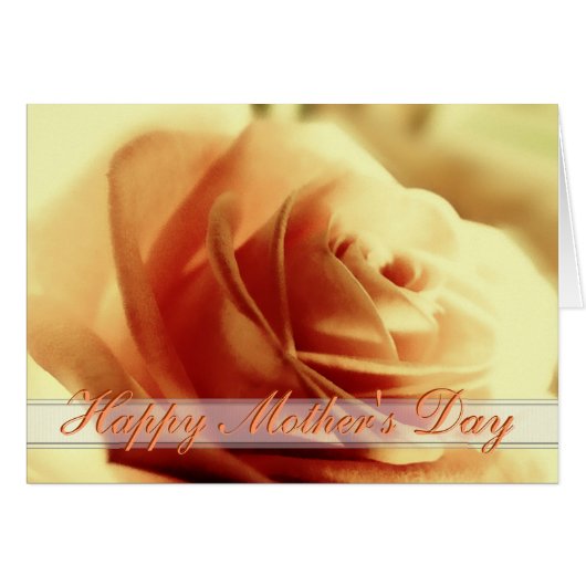 Apricot Rose Mothers Day Thank You Card (Front Horizontal)