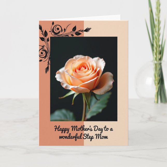 Apricot Rose Sweet Mothers Day Card (Front)