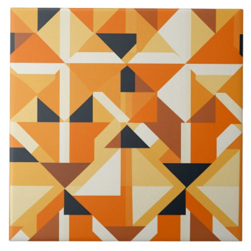 Apricot Serenity Modern Geometric Harmony Ceramic Tile