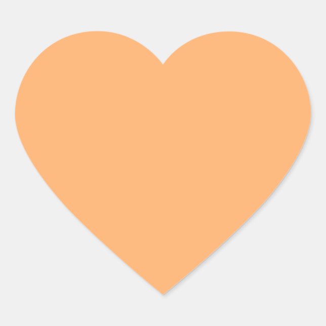 Apricot (solid color)  heart sticker (Front)