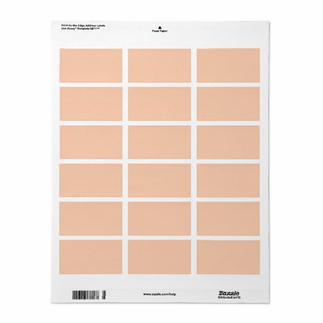  Apricot (solid color) 	 Label (Full Sheet)