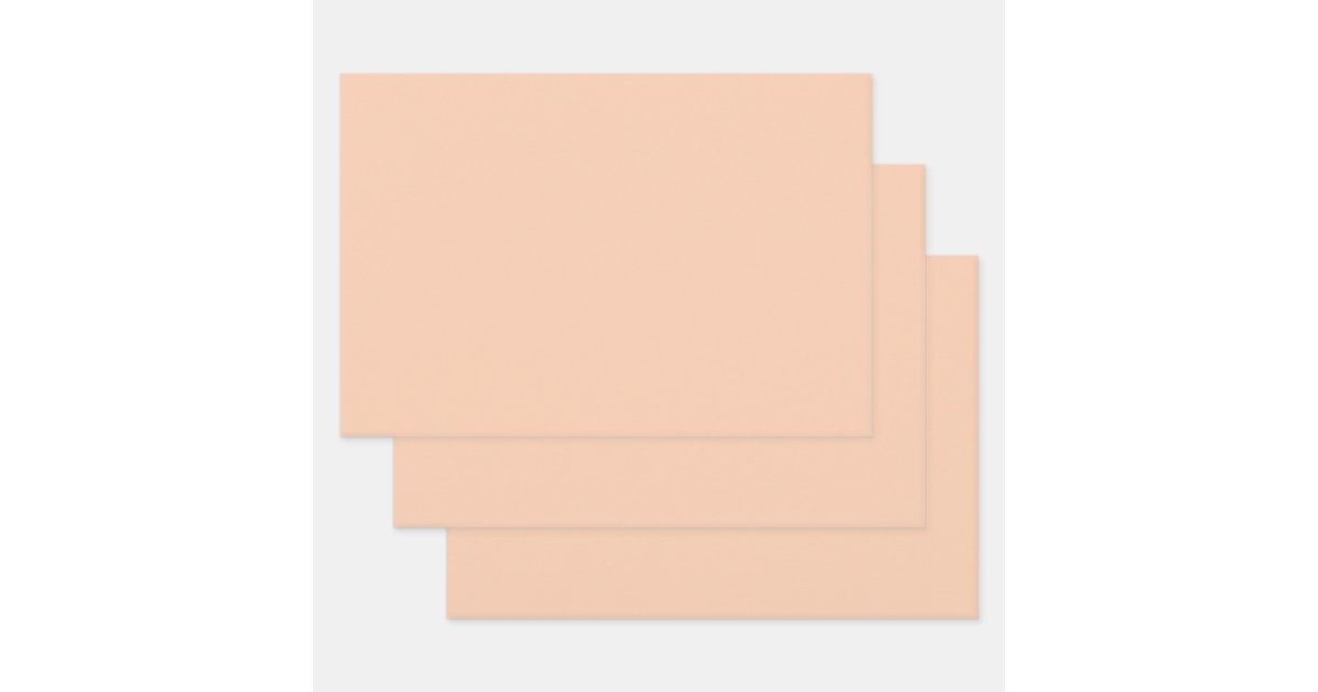 Solid color plain orange apricot wrapping paper sheets, Zazzle