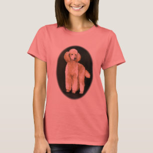 "Apricot Standard Poodle" Dog Art Ringer T-shirt