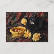 Apricot Tart With Teapot And Carnations Atc Business Card at Zazzle