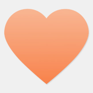 Apricot to Tangelo Horizontal Gradient Heart Sticker