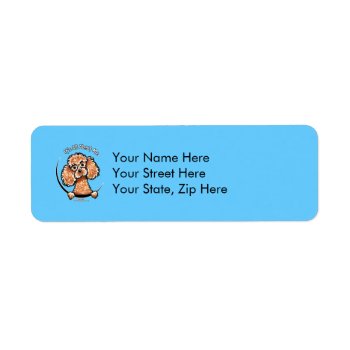 Apricot Toy Miniature Poodle Iaam Label by offleashart at Zazzle