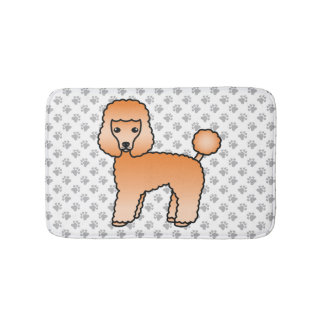 Apricot Toy Poodle Cute Cartoon Dog Bath Mat