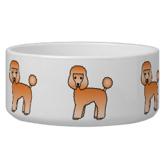 Apricot Toy Poodle Cute Cartoon Dog Bowl