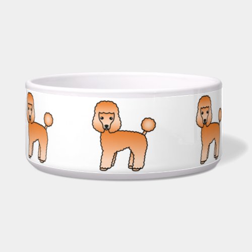 Apricot Toy Poodle Cute Cartoon Dog Bowl