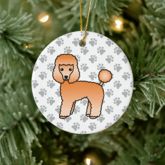 Apricot Toy Poodle Cute Cartoon Dog Ceramic Ornament