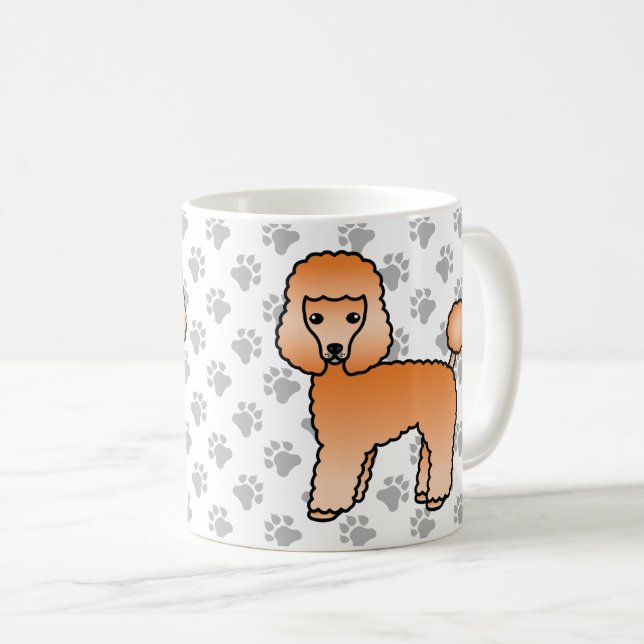Apricot Toy Poodle Cute Cartoon Dog Coffee Mug (Front Right)