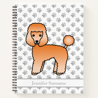 Apricot Toy Poodle Cute Cartoon Dog &amp; Custom Text Notebook