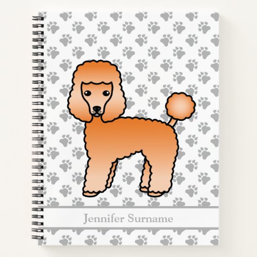 Apricot Toy Poodle Cute Cartoon Dog  Custom Text Notebook