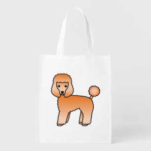 Apricot Toy Poodle Cute Cartoon Dog Grocery Bag
