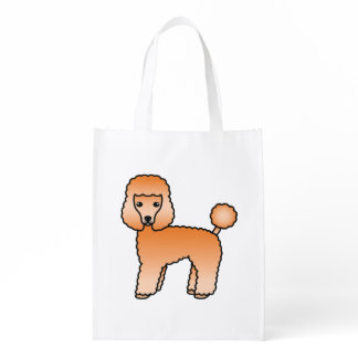 Apricot Toy Poodle Cute Cartoon Dog Grocery Bag