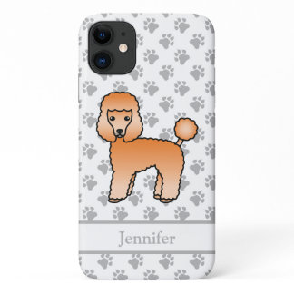 Apricot Toy Poodle Cute Cartoon Dog &amp; Name iPhone 11 Case