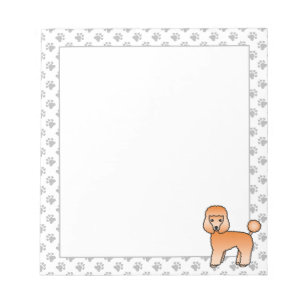 Apricot Toy Poodle Cute Cartoon Dog Notepad