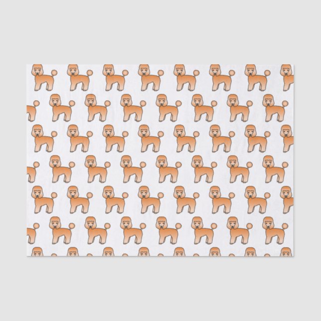 Apricot Toy Poodle Cute Cartoon Dog Pattern Tissue Paper (Front)