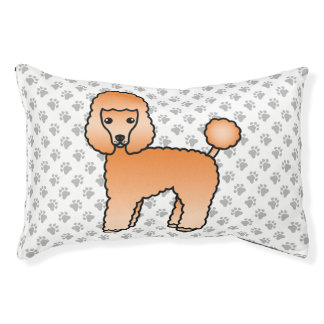 Apricot Toy Poodle Cute Cartoon Dog &amp; Paws Pet Bed