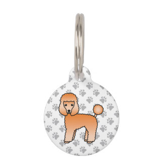 Apricot Toy Poodle Cute Cartoon Dog &amp; Pet's Info Pet ID Tag