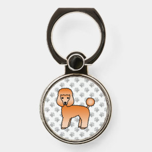 Apricot Toy Poodle Cute Cartoon Dog Phone Ring Stand