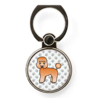 Apricot Toy Poodle Cute Cartoon Dog Phone Ring Stand