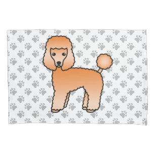 Apricot Toy Poodle Cute Cartoon Dog Pillow Case