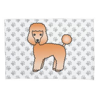 Apricot Toy Poodle Cute Cartoon Dog Pillow Case