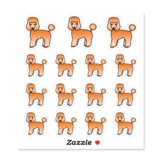 Apricot Toy Poodle Cute Cartoon Dogs Sticker