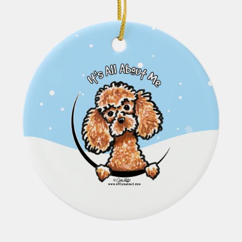 Apricot Toy Poodle Its All About Me Christmas Ceramic Ornament