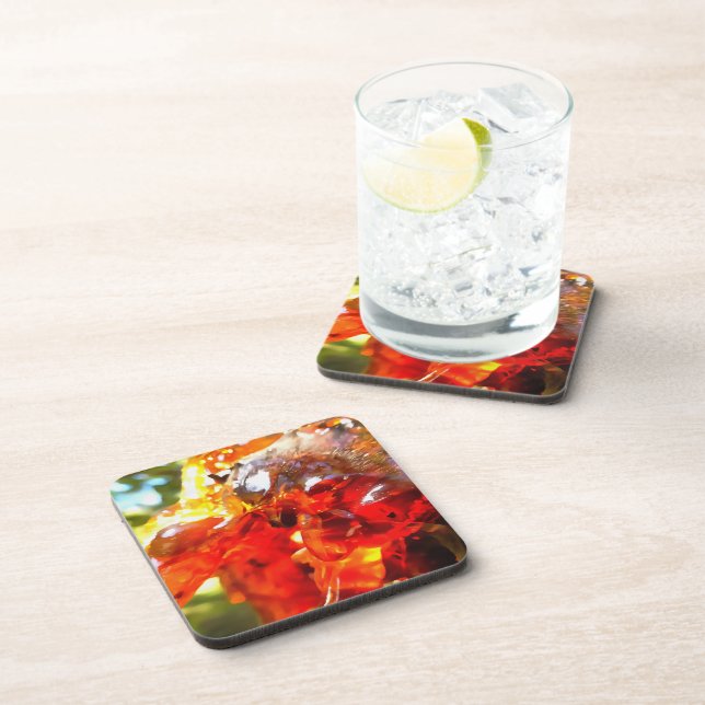 Apricot Tree Leaked Resin Abstract Abstract Painti Drink Coaster (Right Side)