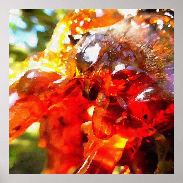 Apricot Tree Leaked Resin Abstract Abstract Painti Poster (Front)