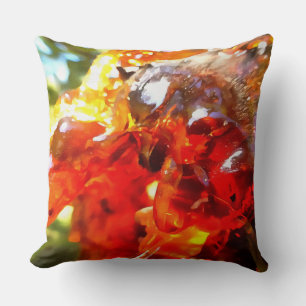 Apricot Tree Leaked Resin Abstract Abstract Painti Throw Pillow