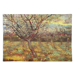 Apricot Trees in Blossom by Vincent van Gogh Cloth Placemat