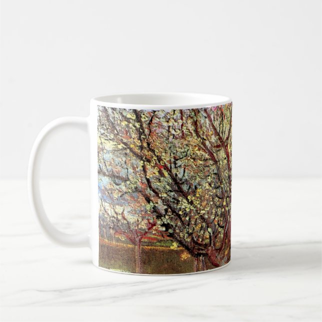Apricot Trees in Blossom by Vincent van Gogh Coffee Mug (Left)